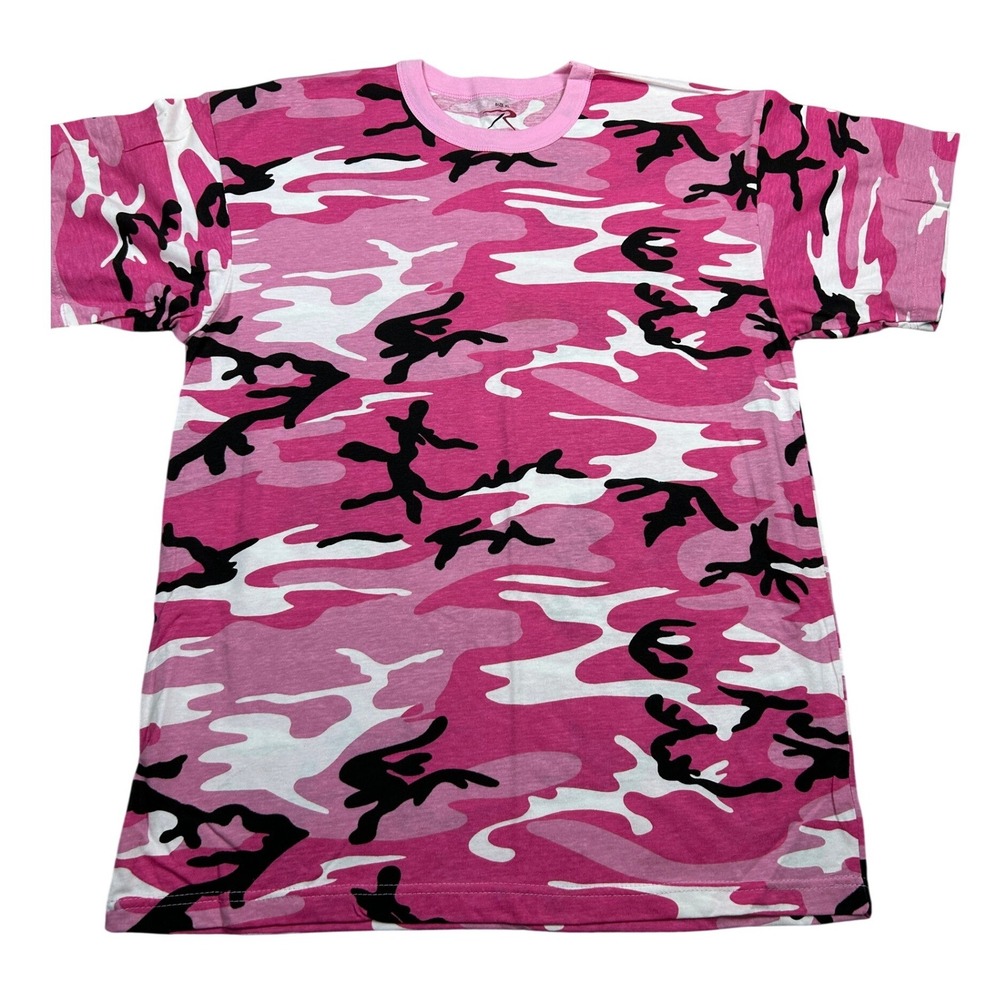 Rothco Womens XL Pink Camouflage Short Sleeve Crewneck T-Shirt Tactical Camo Tee